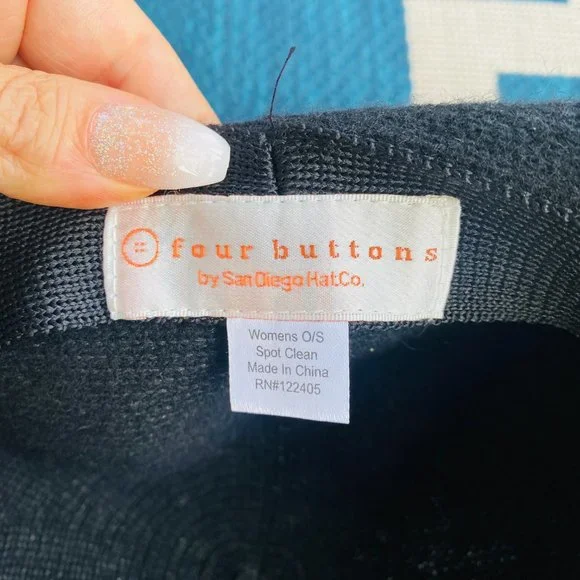 Four Buttons by San Diego Hat Co Black Floppy Wide Brim Wool Sun Hat Foldable - Picture 12 of 12